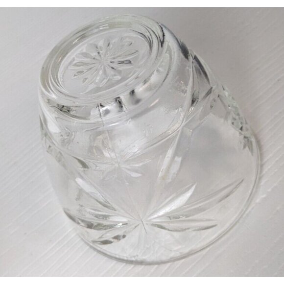 Vintage Pressed Glass Lidded Sugar and Creamer Set Star Pattern 3-1/2" - Picture 10 of 13